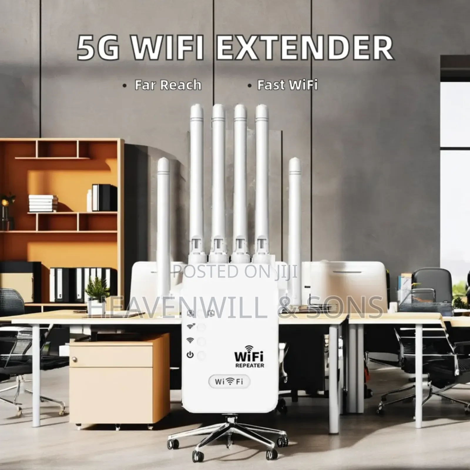Long Range 300mbps Wifi Extender Repeater Dual Band 6 Gain Antenna!