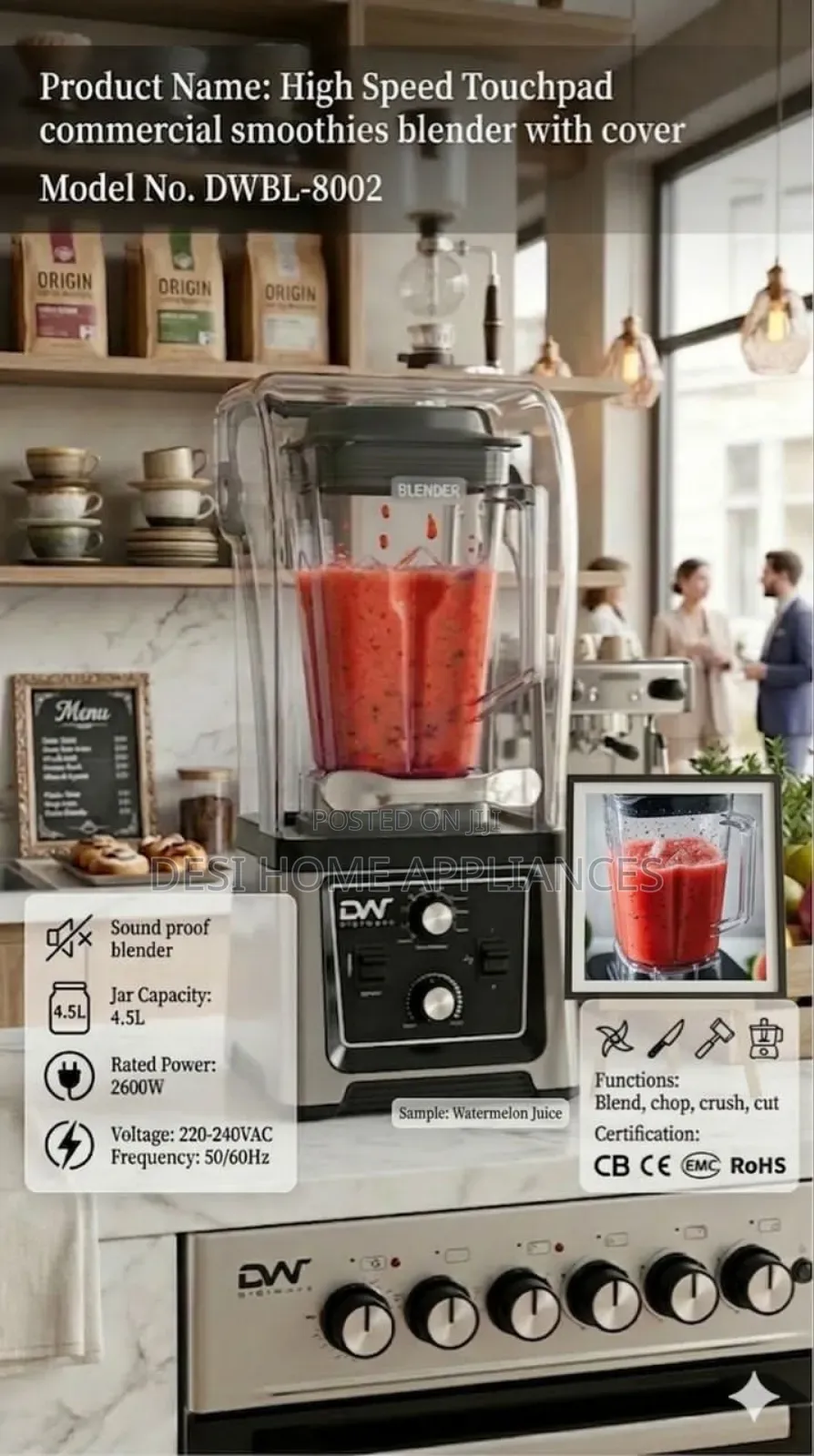 Digiwave Soundproof Commercial Blender 4.5l