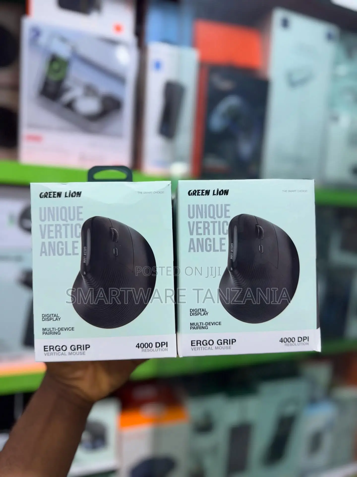 Green Lion Ergo Grip Vertical Wireless Mouse 4000dpi Multi-Device