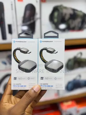 Powerology 2-in-1 Type-C to 3.5mm Aux Adapter Dac Pd 60w