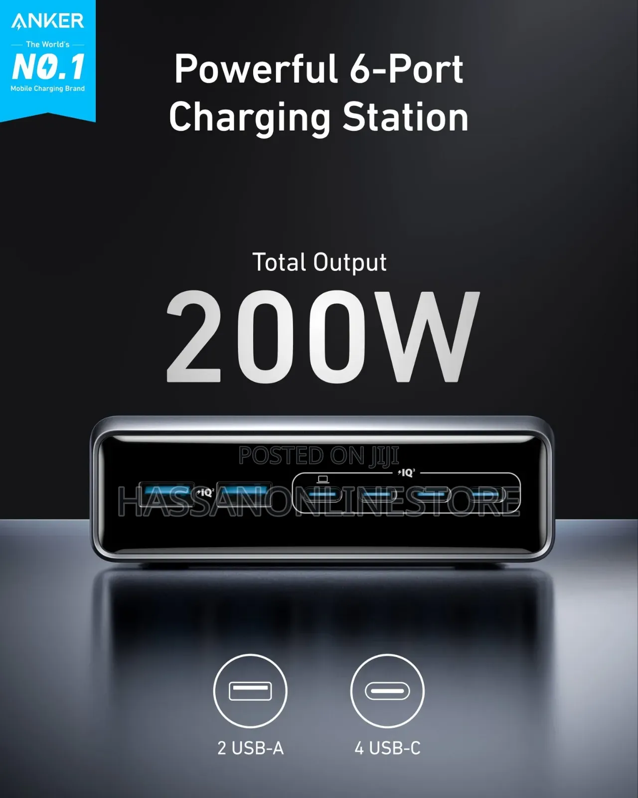 Anker Prime Charger (200w, 6 Ports, Gan)