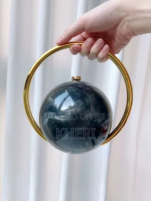 Spherical Marble-Pattern Evening Clutch (Pochi Dunia )