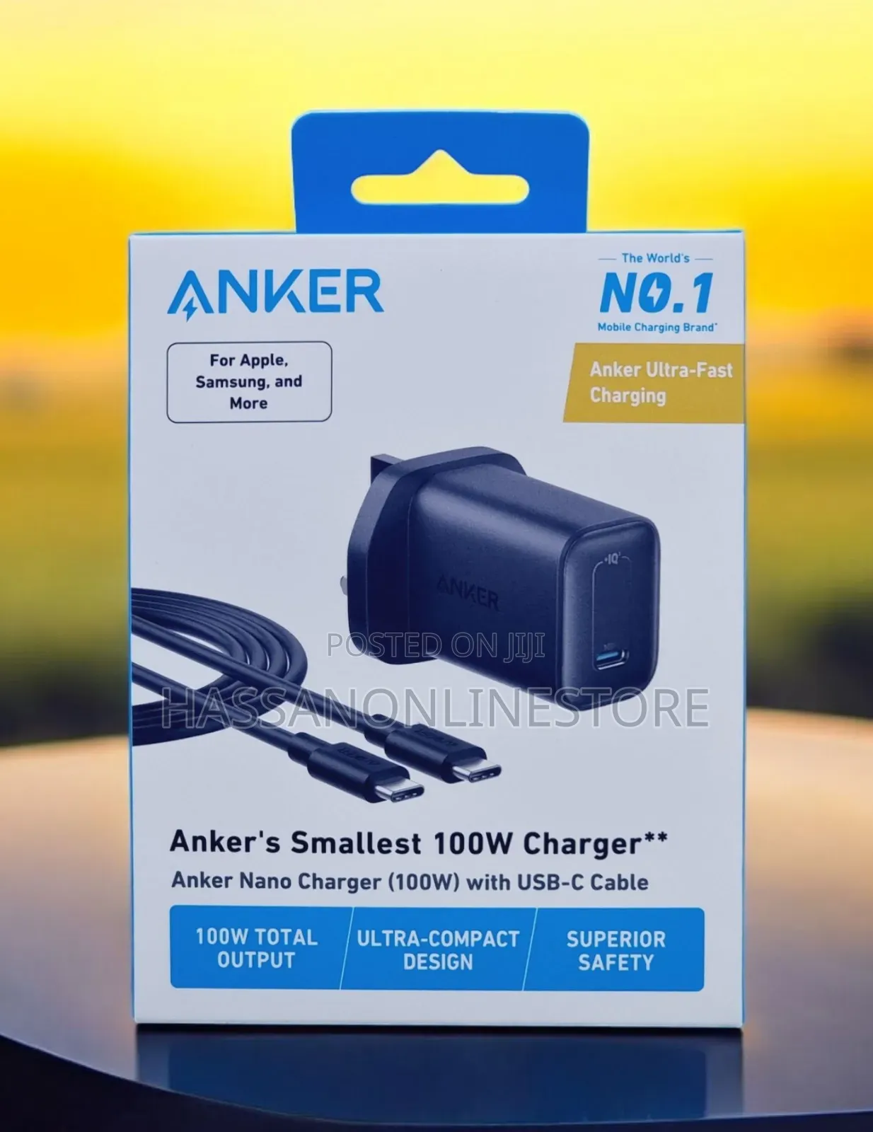 Anker Nano Charger 100w With 1.8m,6ft Usb-C Cable