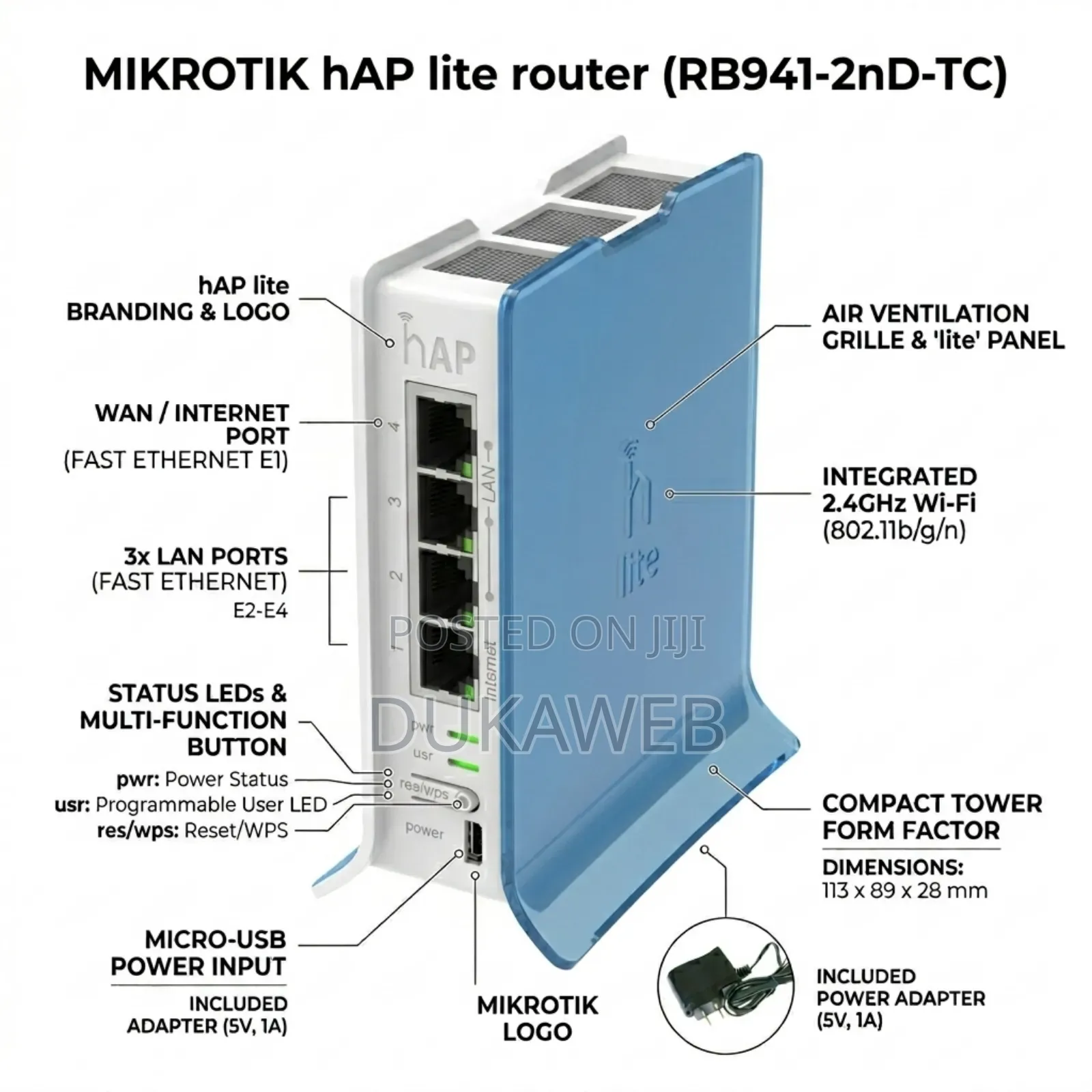 Mikrotik Hap Lite (Rb941-2nd-Tc) – Compact 2.4ghz Router