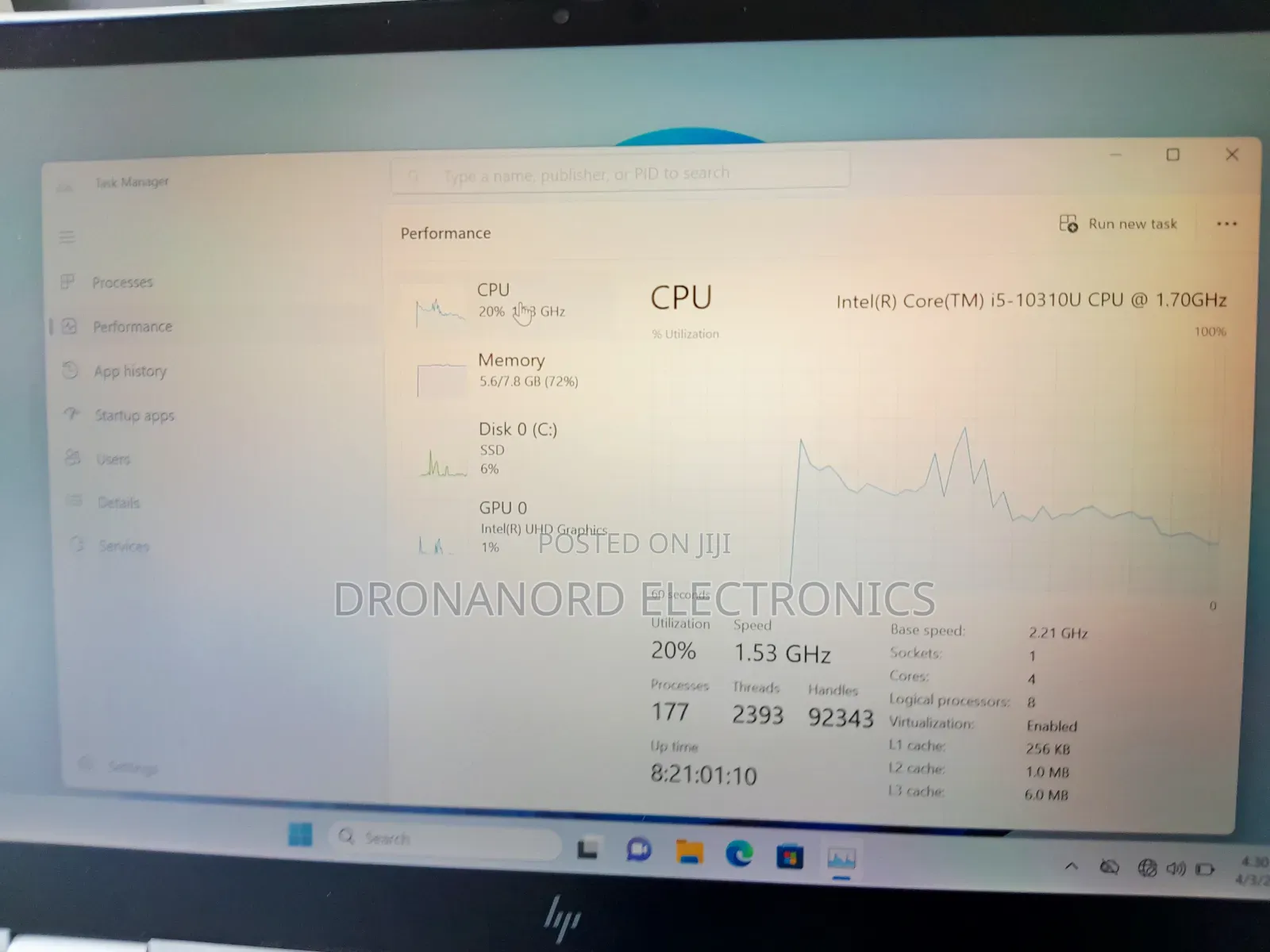 Laptop HP 8GB Intel Core i5 SSD 256GB