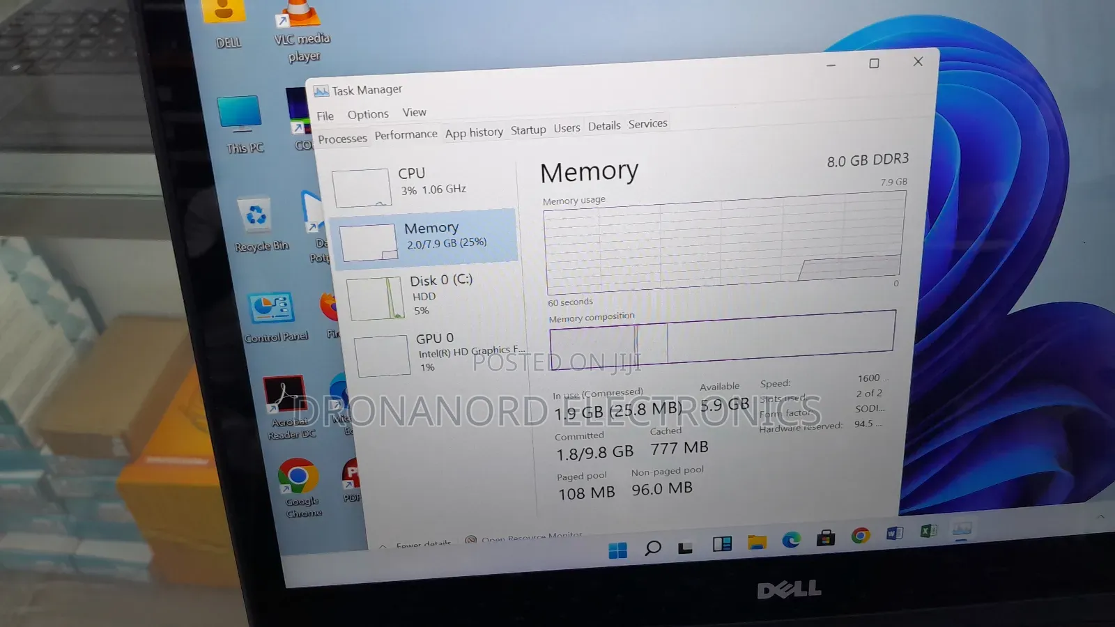 Laptop Dell 8GB Intel Core i5 HDD 500GB
