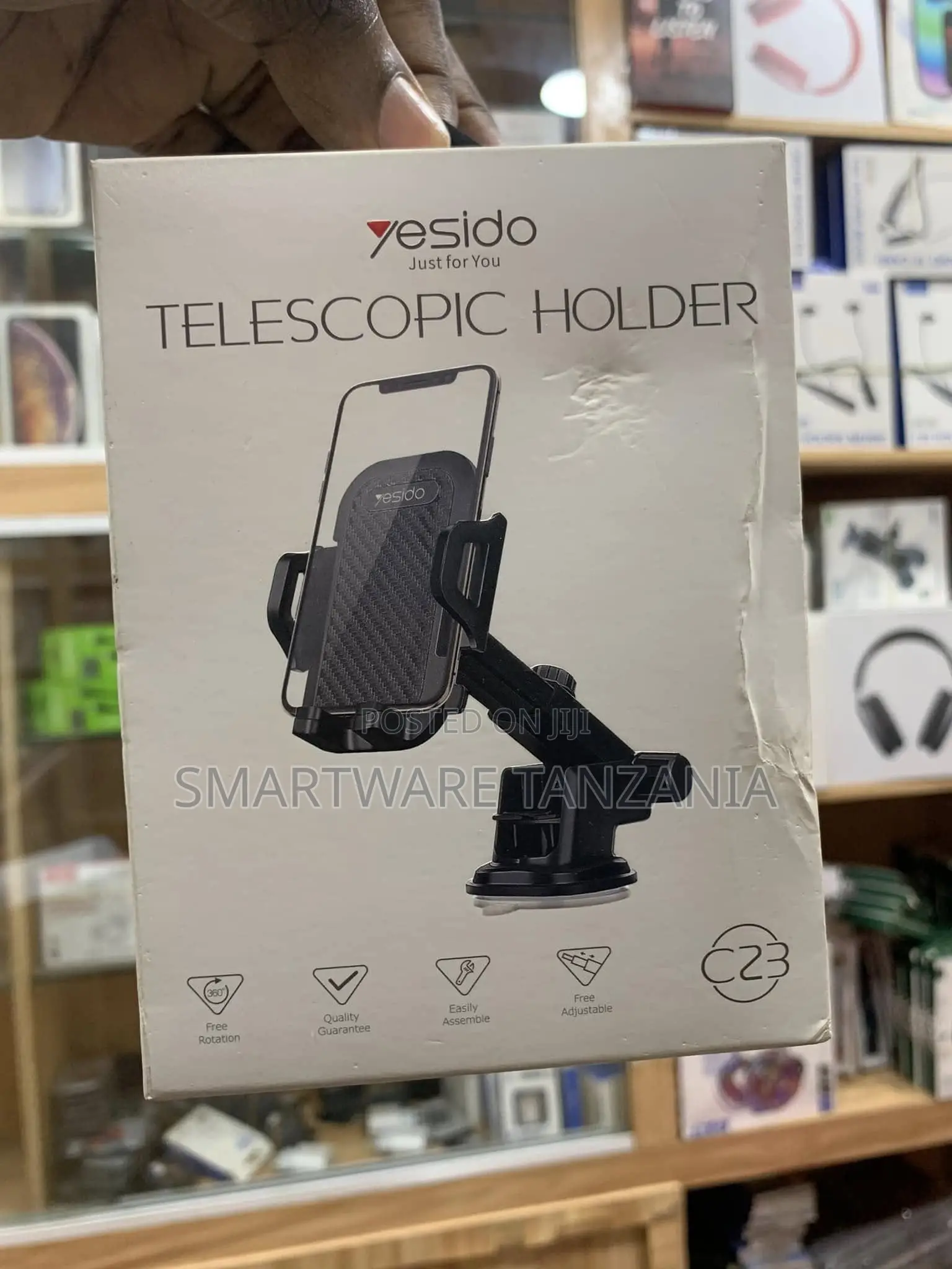 Yesido C23 Telescopic Car Phone Holder 360 Suction Dashboard