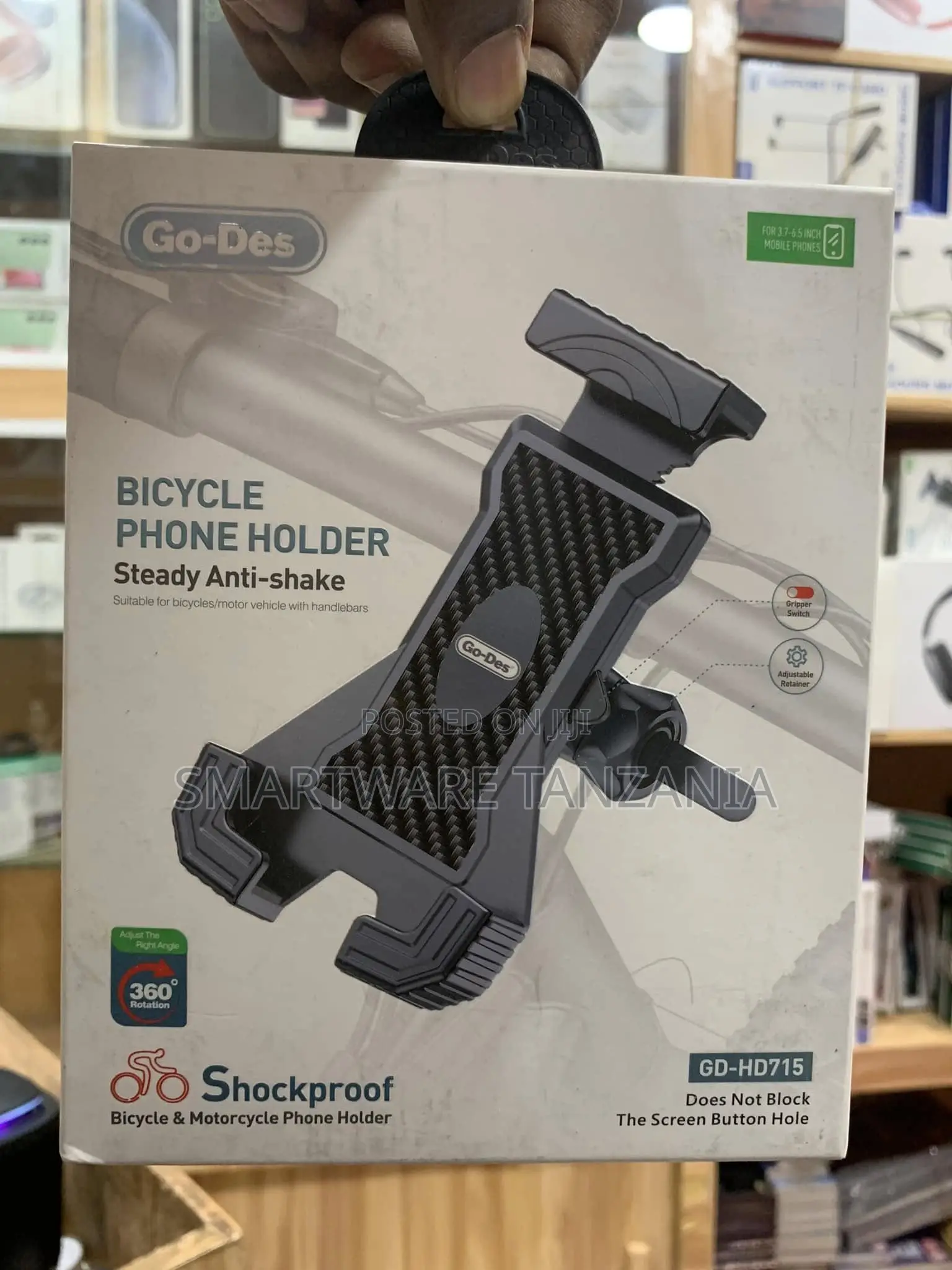 Go-Des Gd-Hd715 Shockproof Bicycle Phone Holder 360 Anti-Shake