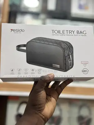 Yesido Wb57 Genuine Leather Toiletry Bag Splash Proof Metal Zip