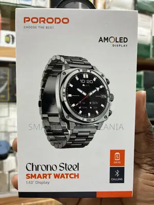 Porodo Chrono Steel Amoled Smartwatch 1.43 Inch Bt Calling 5day