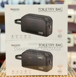 Yesido Wb57 Leather Toiletry Bag Splash-Proof With Built-in Handle