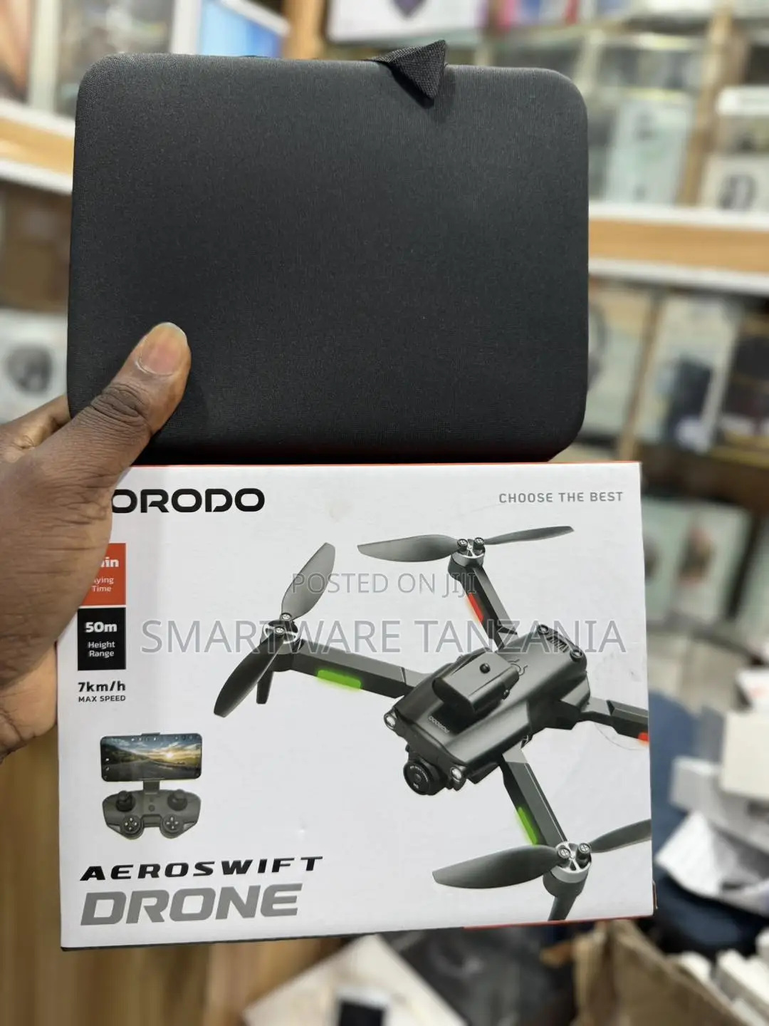 Porodo Aeroswift Drone 50m Height Range 7km/H With Carry Case