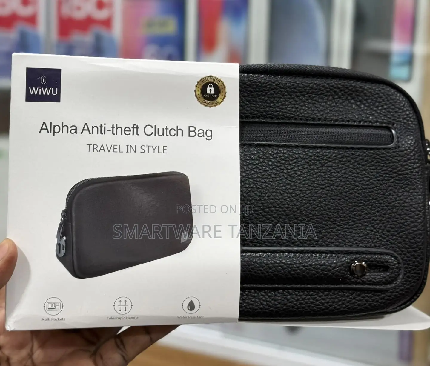 Wiwu Alpha Anti-Theft Clutch Bag Water Resistant Multi Pocket Travel