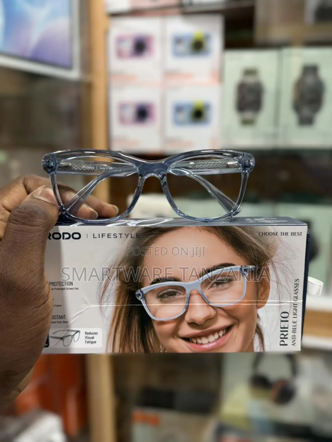 Porodo Lifestyle Prieto Anti-Blue Light Glasses Blue Transparent Frame