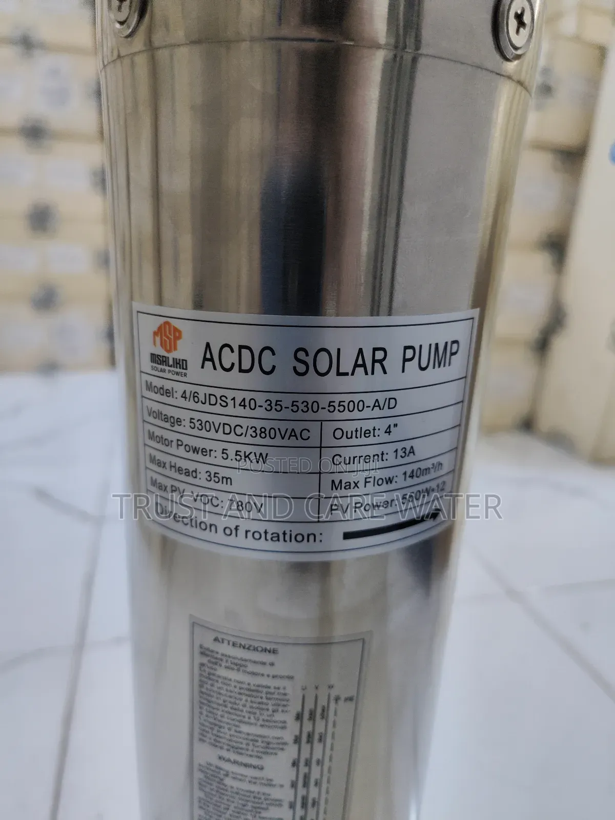 Solar Pump 7.5hp/Kw5.5 Dc/Ac (4inch)