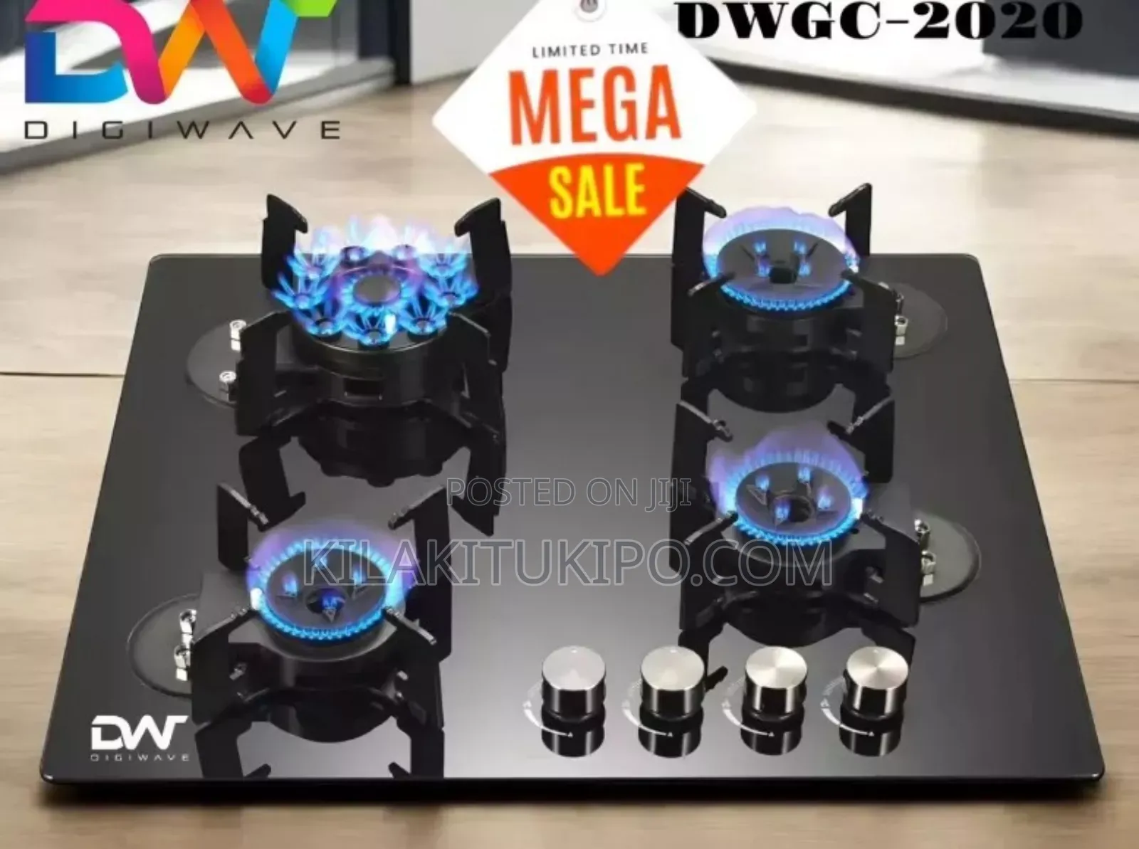 60×60cm Digiwave 4gas Build in or Table Top Foldable Burner