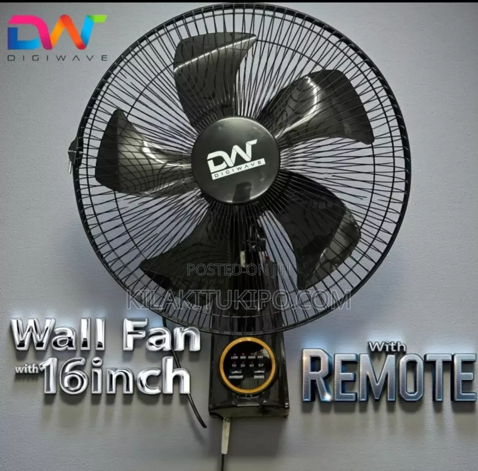 Digiwave Wall Fan 16inch With Remote Control