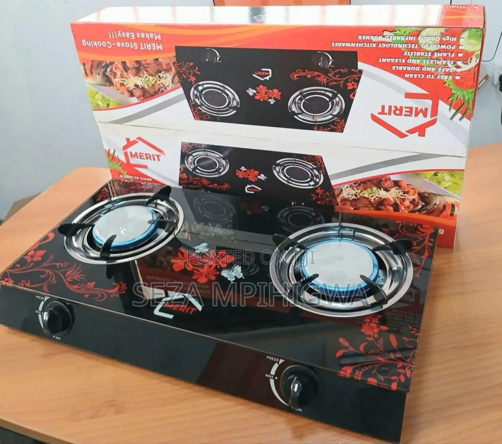 Merit Gas Stove 2plates Wavu Kioo