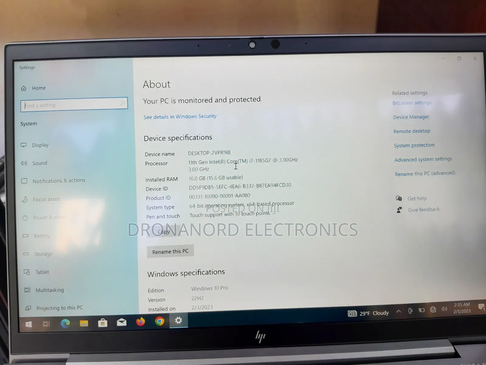 Laptop HP 16GB Intel Core i7 SSD 256GB