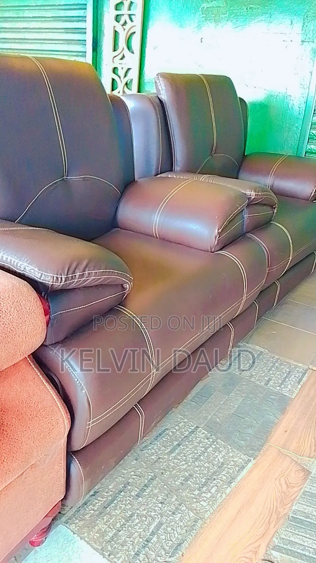 Dark Brown Leather Sofa