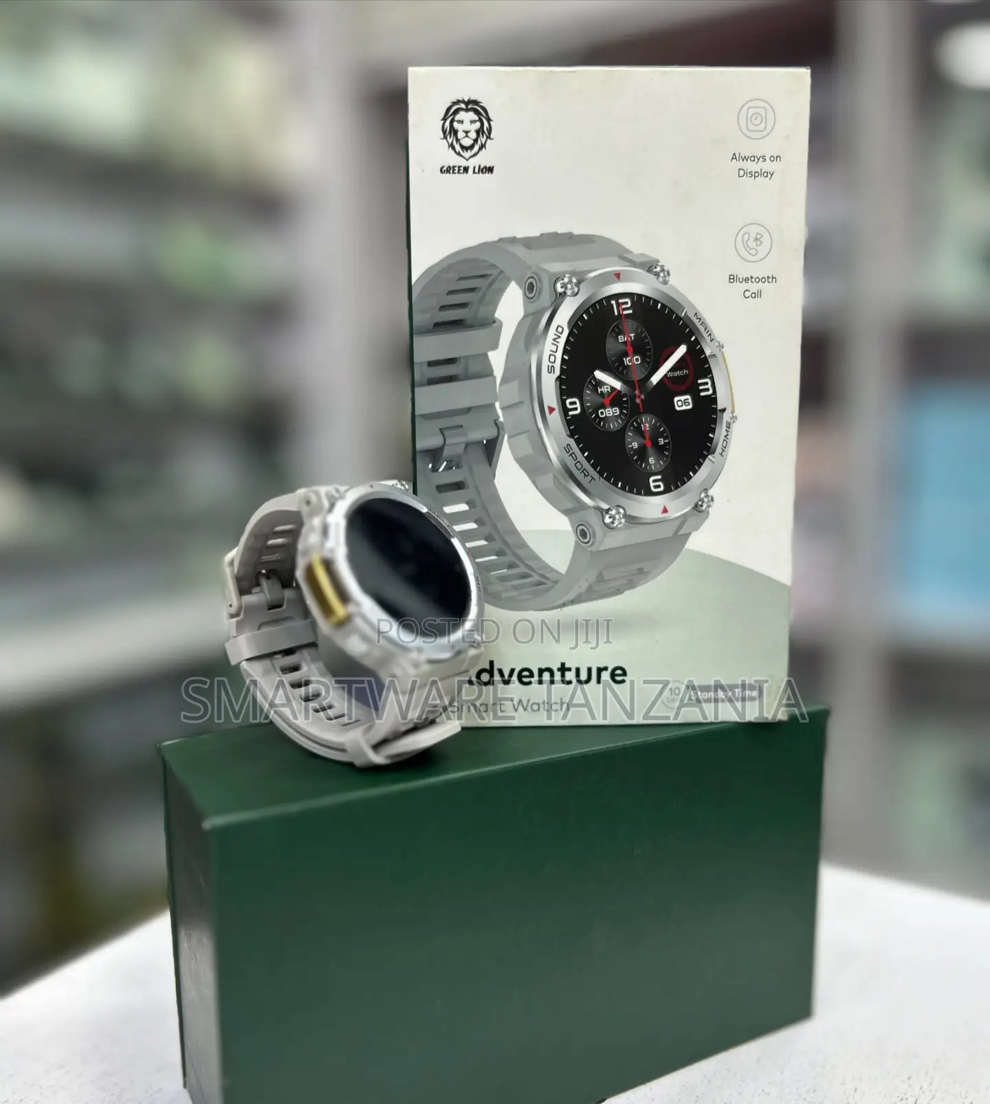 Green Lion Adventure Smart Watch Gray Rugged Design Bluetooth Call