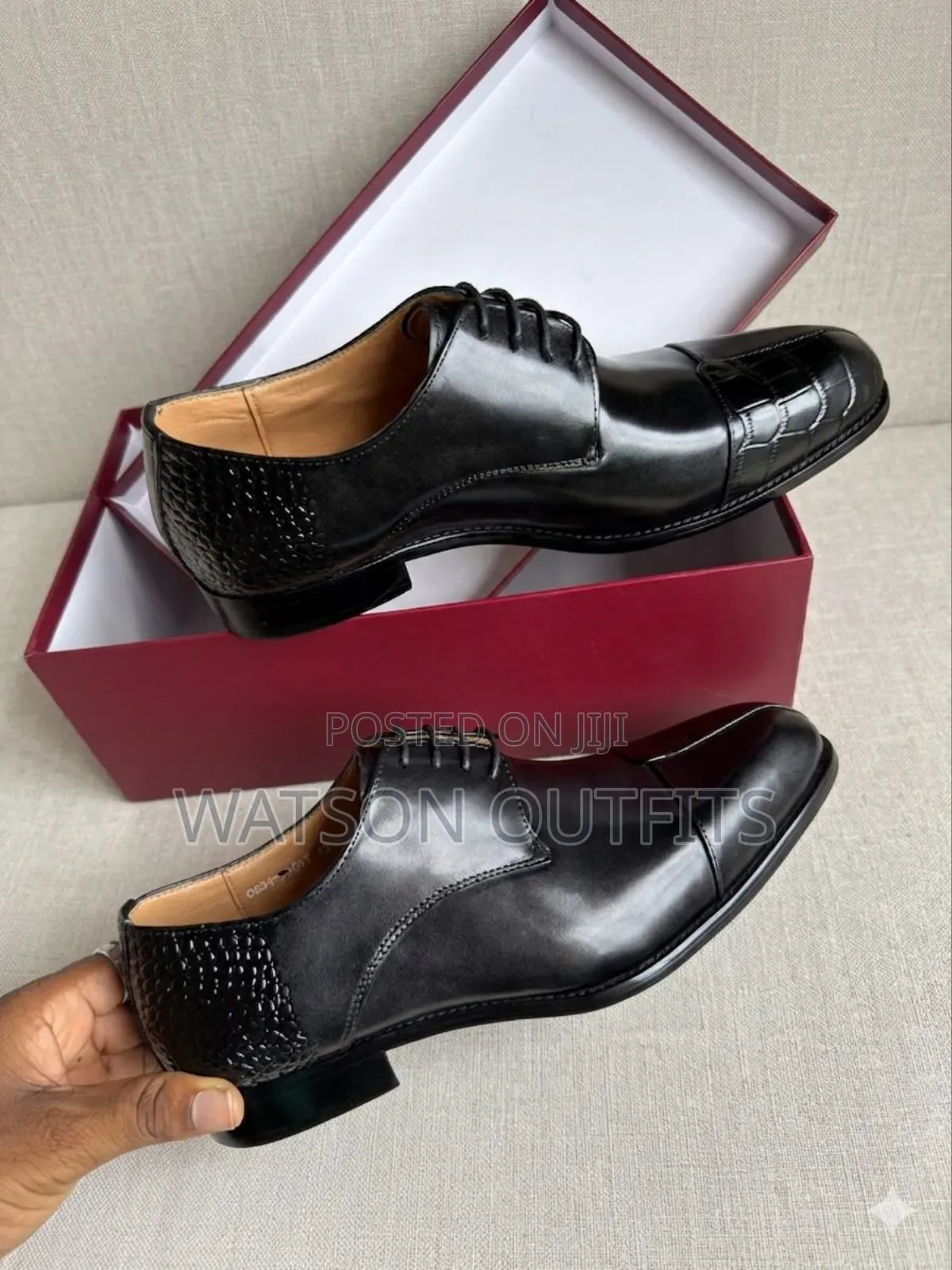 Men's Leather Shoes Materials Original and Genuine De'rossi Italy Made