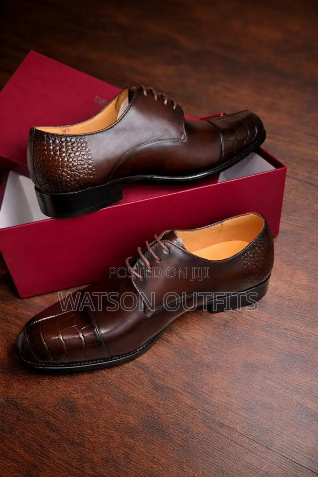 Men's Leather Shoes Materials Original and Genuine De'rossi Italy Made