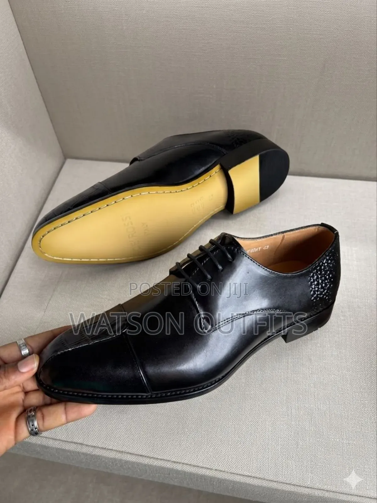 Men's Leather Shoes Materials Original and Genuine De'rossi Italy Made