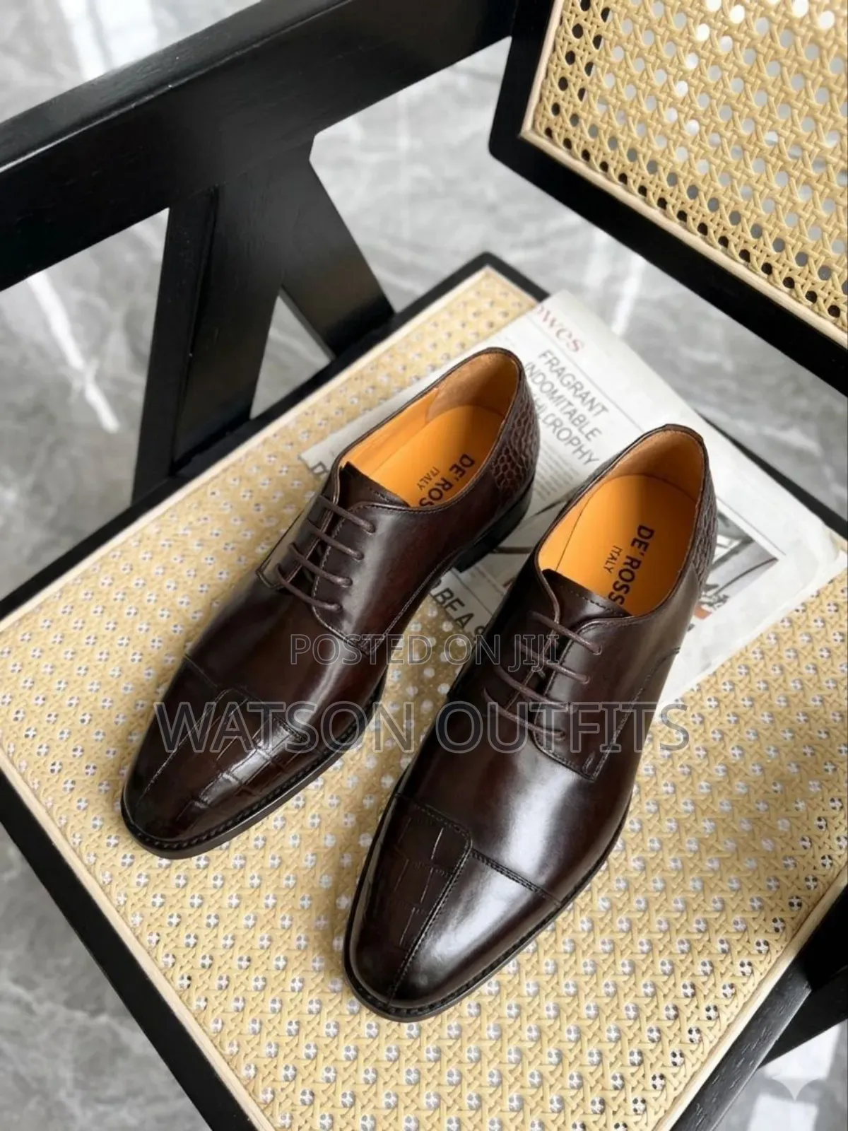Men's Leather Shoes Materials Original and Genuine De'rossi Italy Made