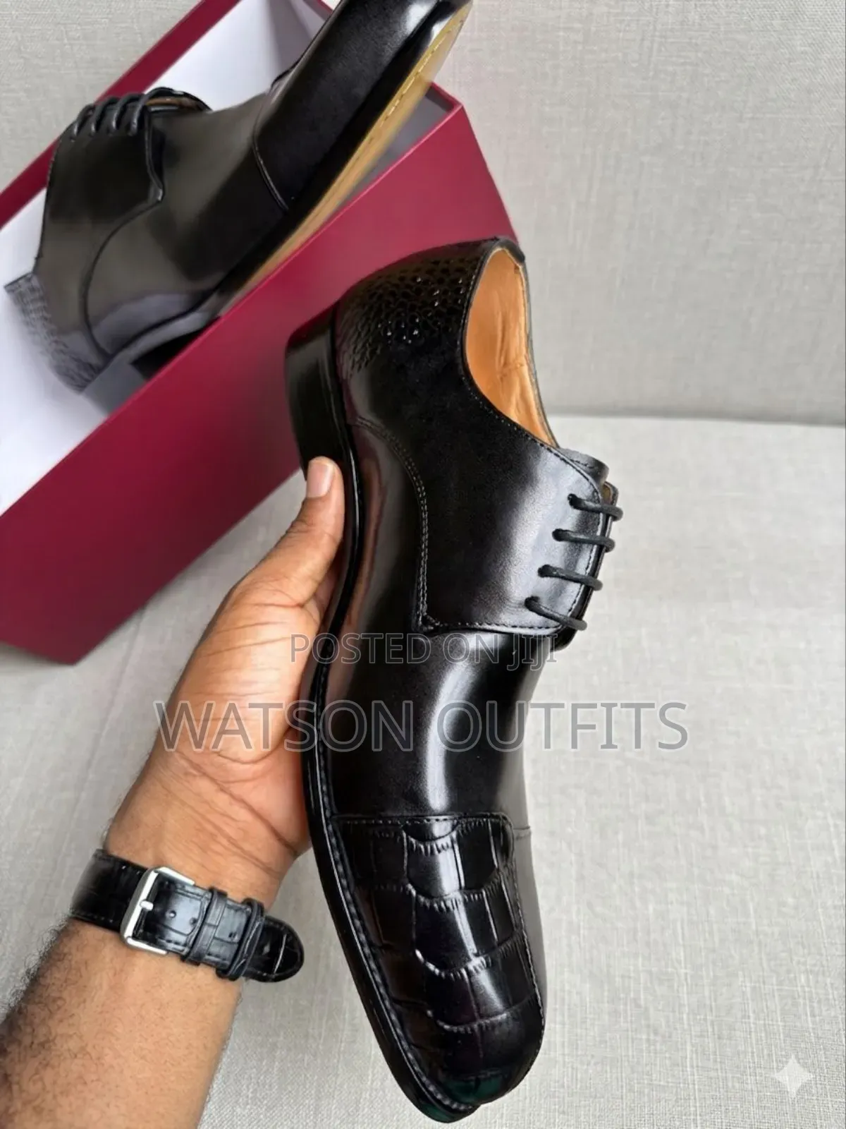 Men's Leather Shoes Materials Original and Genuine De'rossi Italy Made