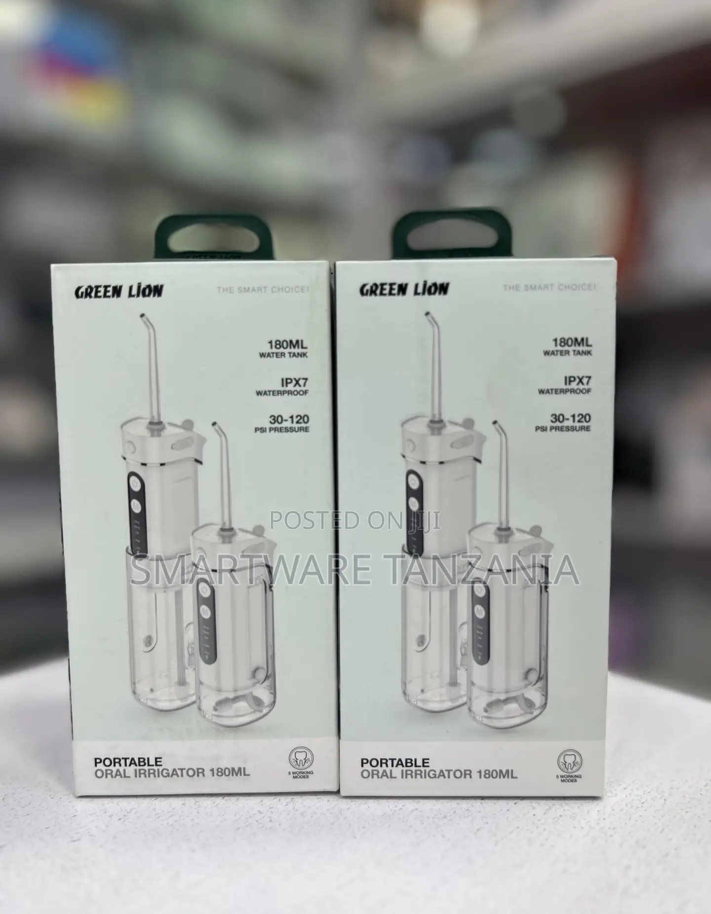 Green Lion Portable Oral Irrigator 180ml Ipx7 30-120 Psi 5 Modes