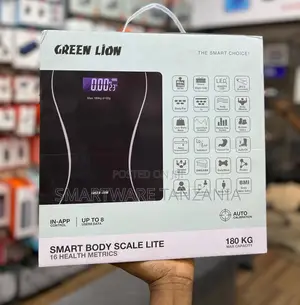 Green Lion Smart Body Scale Lite 16 Health Metrics 180kg 8 Users App