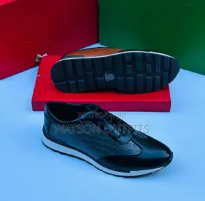 Men's Leather Sneaker Shoes Versace Branded Typically Smartest