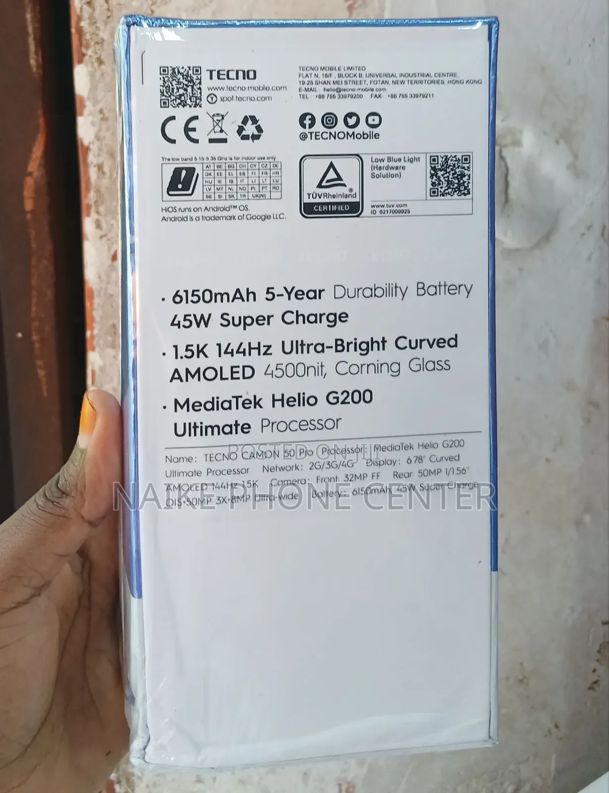 New Tecno Camon 50 Pro 256 GB Black