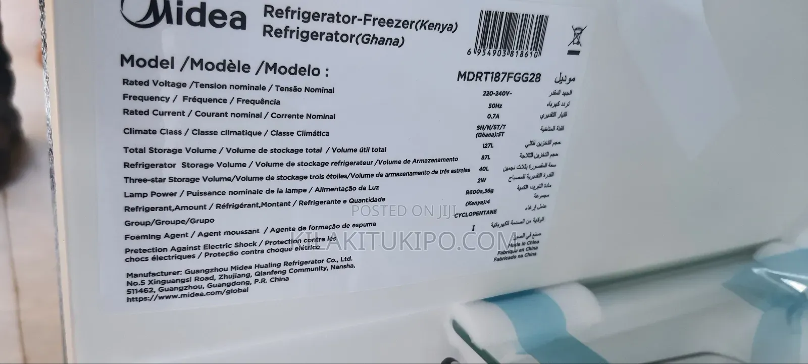 Refrigerator Midea 127l