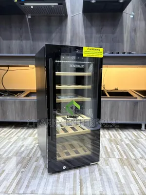 Free Standing Homebase Wine Cooler 24 Bottles Black Full Glass Door