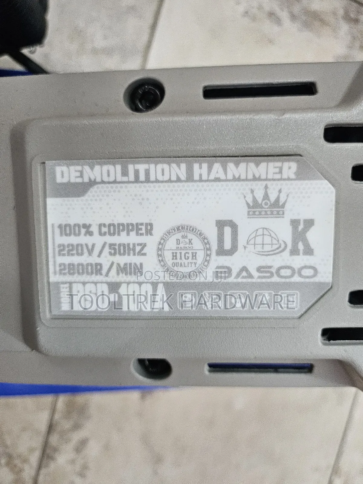 Basoo Demolition Hammer/Dugger 2000w 100a