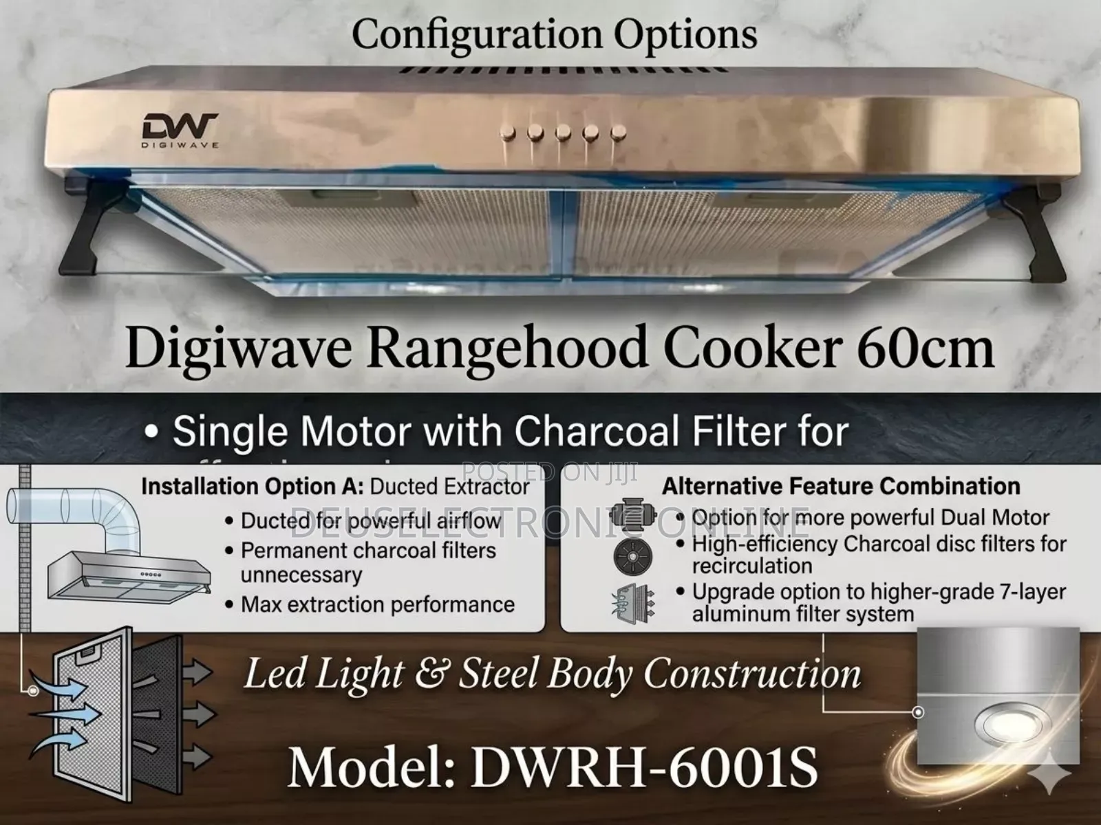 *Digiwave Rangehood Cooker 60cm Button Control Panel*
*