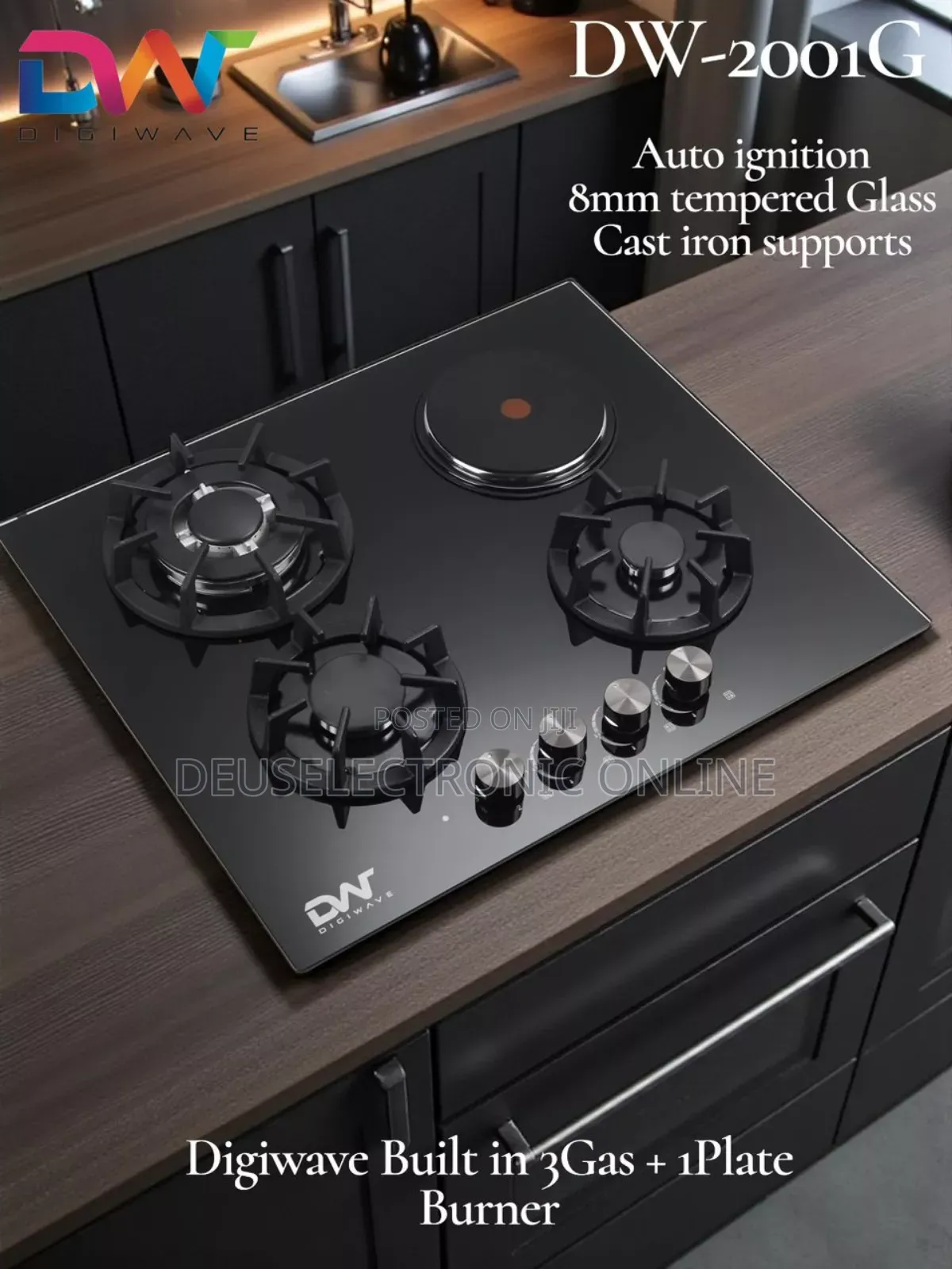 *Back in Stock*
*Digiwave Built in 3gas + 1 Plate Glass Body*