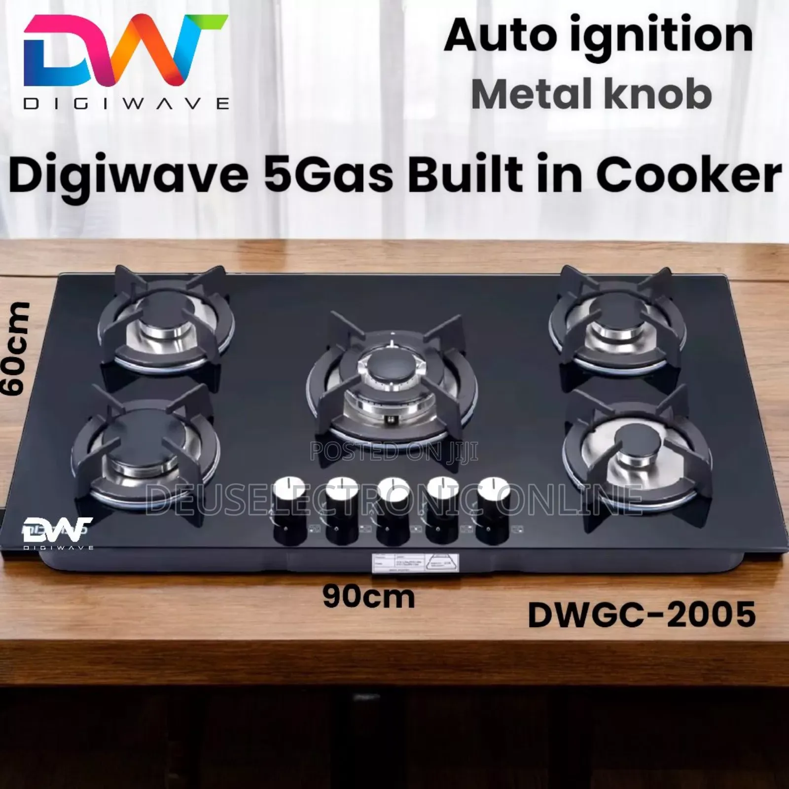 *Digiwave Built in 5gas Burner Glass Body