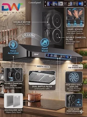 *Digiwave Flat Type Rangehood Cooker 60cm*
Touch Control