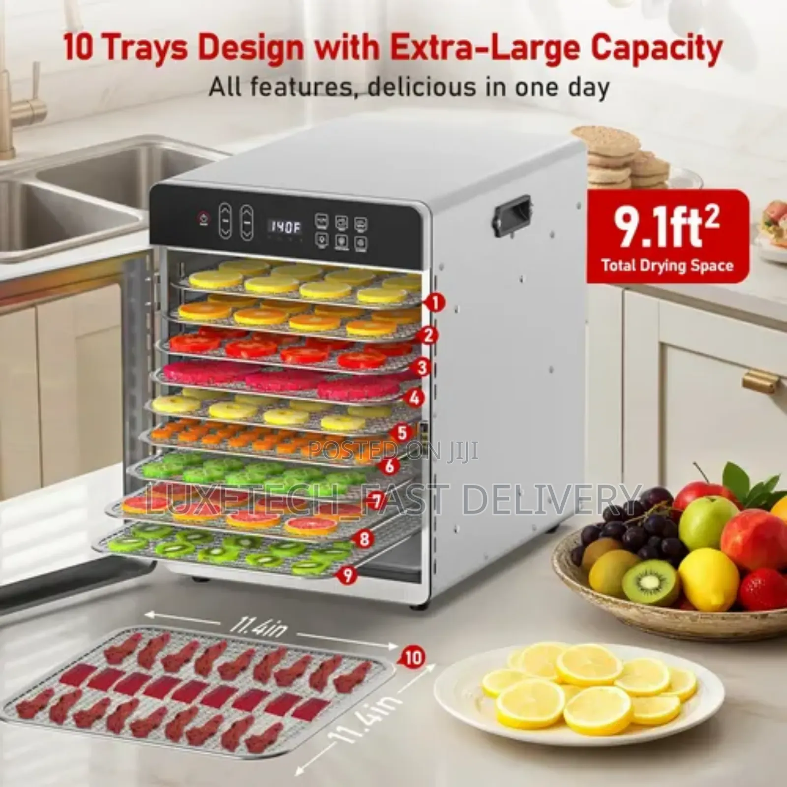 Commercial Food, Fruit and Vegetable Digital Dryer Machine - 10 Layers