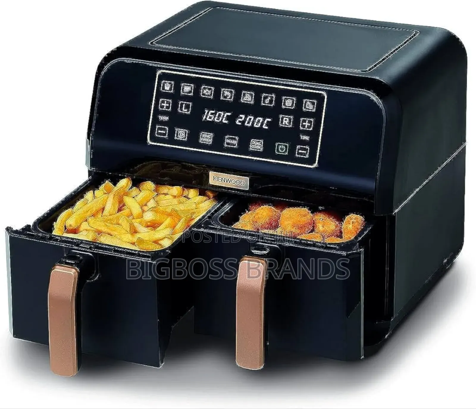 Original Kenwood Air Fryer Dual Basket 1700w 8 Lit [Hfp70.000bk]