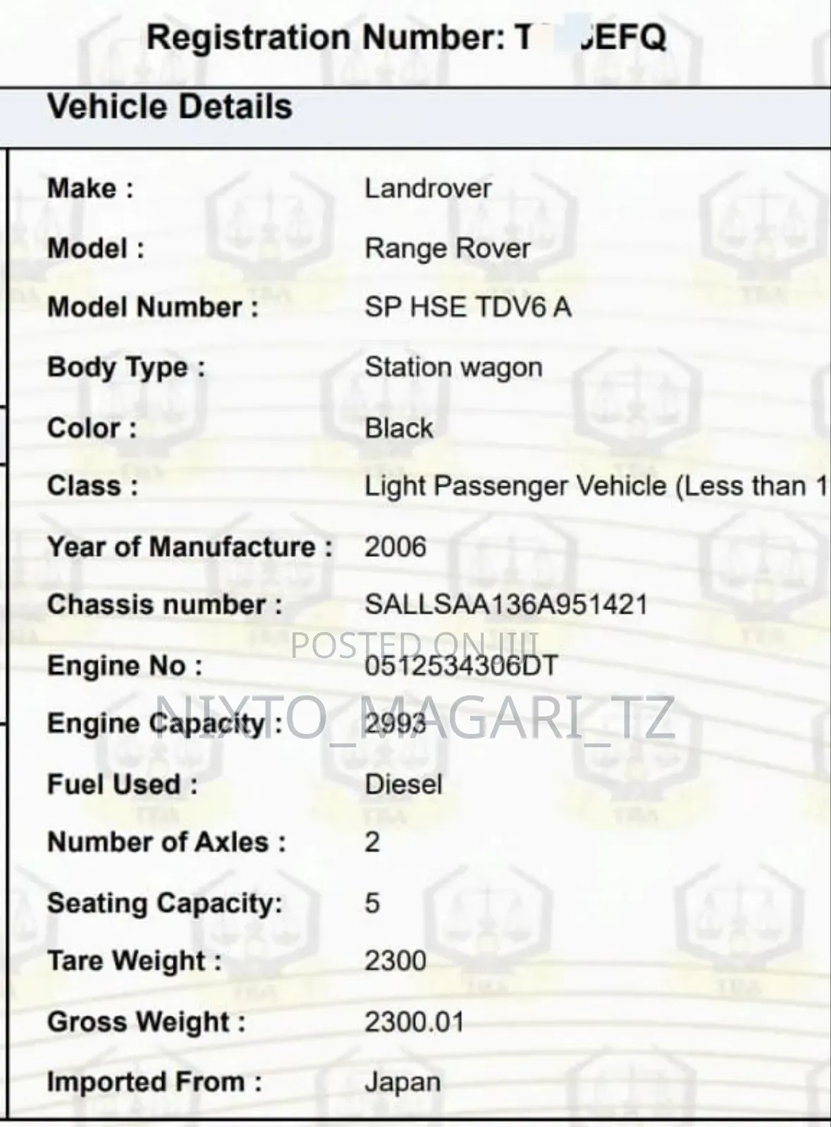 Land Rover Range Rover Sport 2006 Black