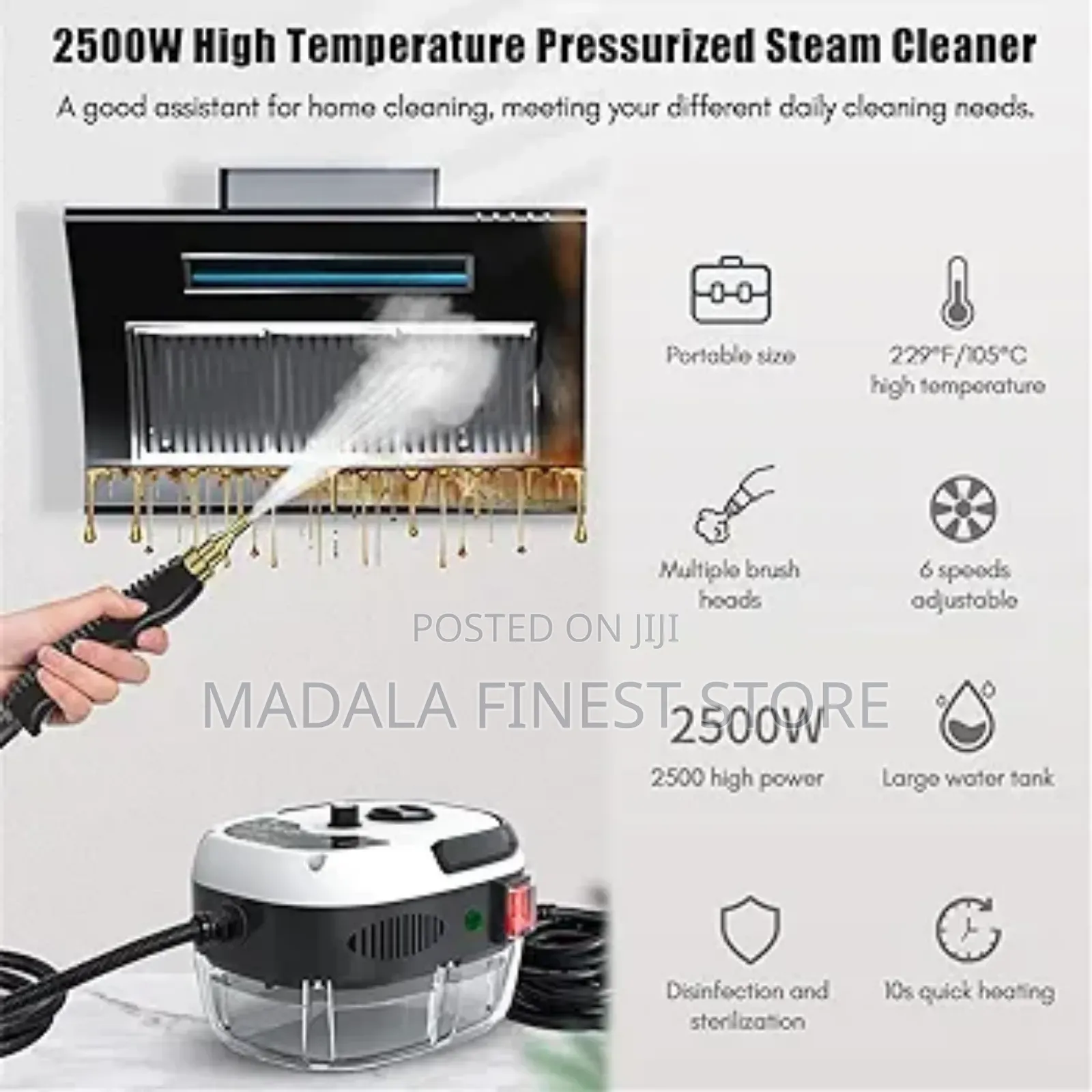 High-Quality 2500w Handheld Pressurized Steam Cleaner