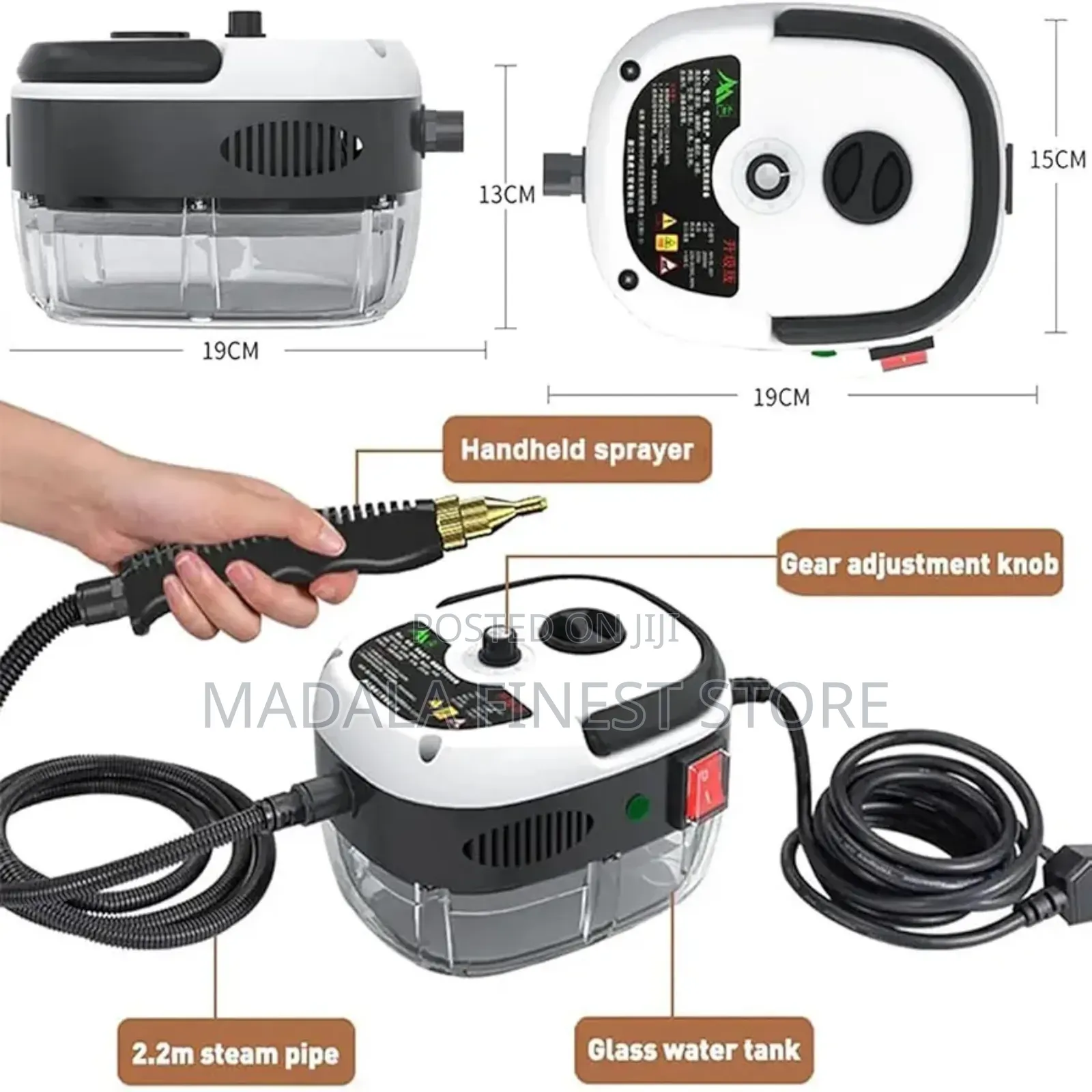 High-Quality 2500w Handheld Pressurized Steam Cleaner