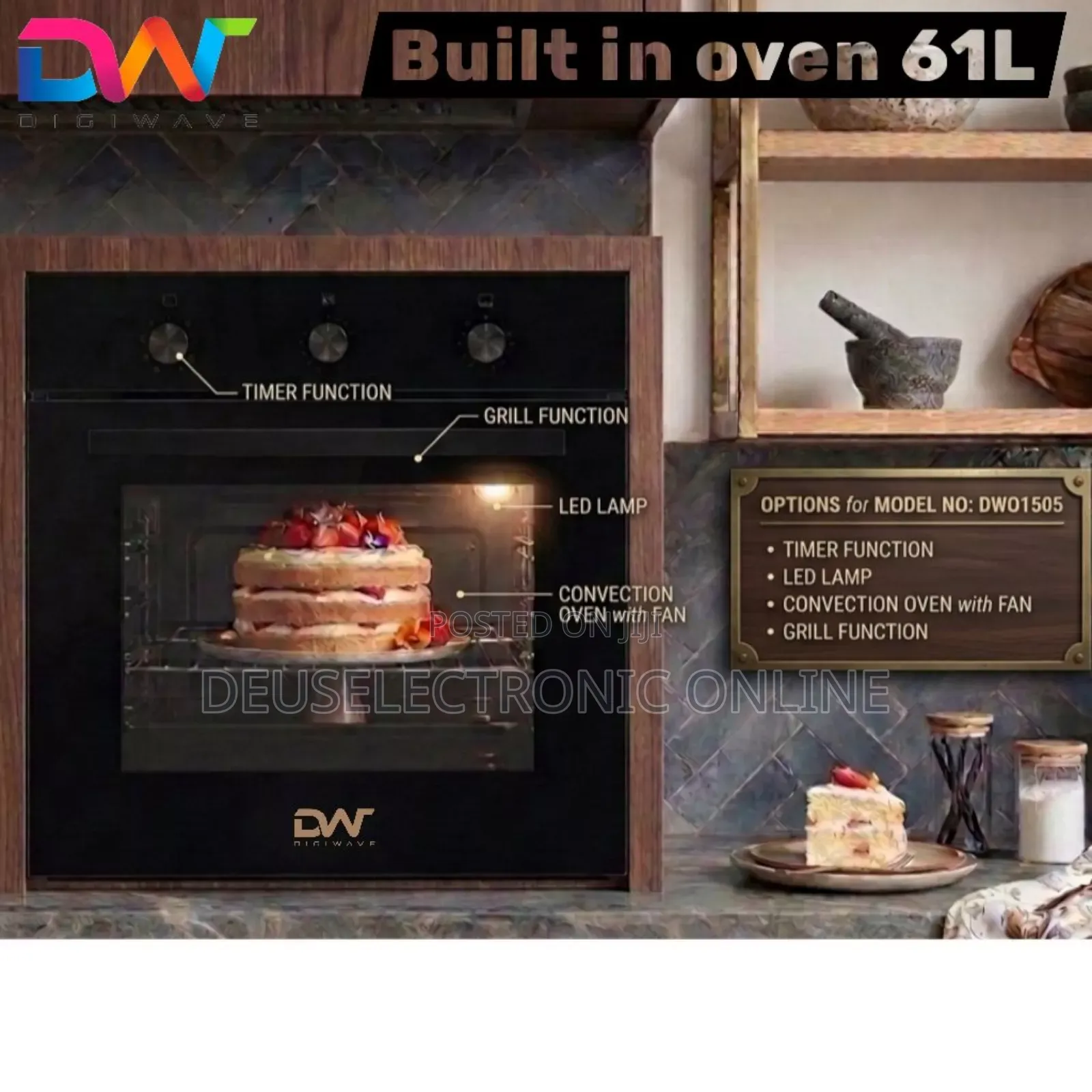 *Digiwave Built in Oven 61l