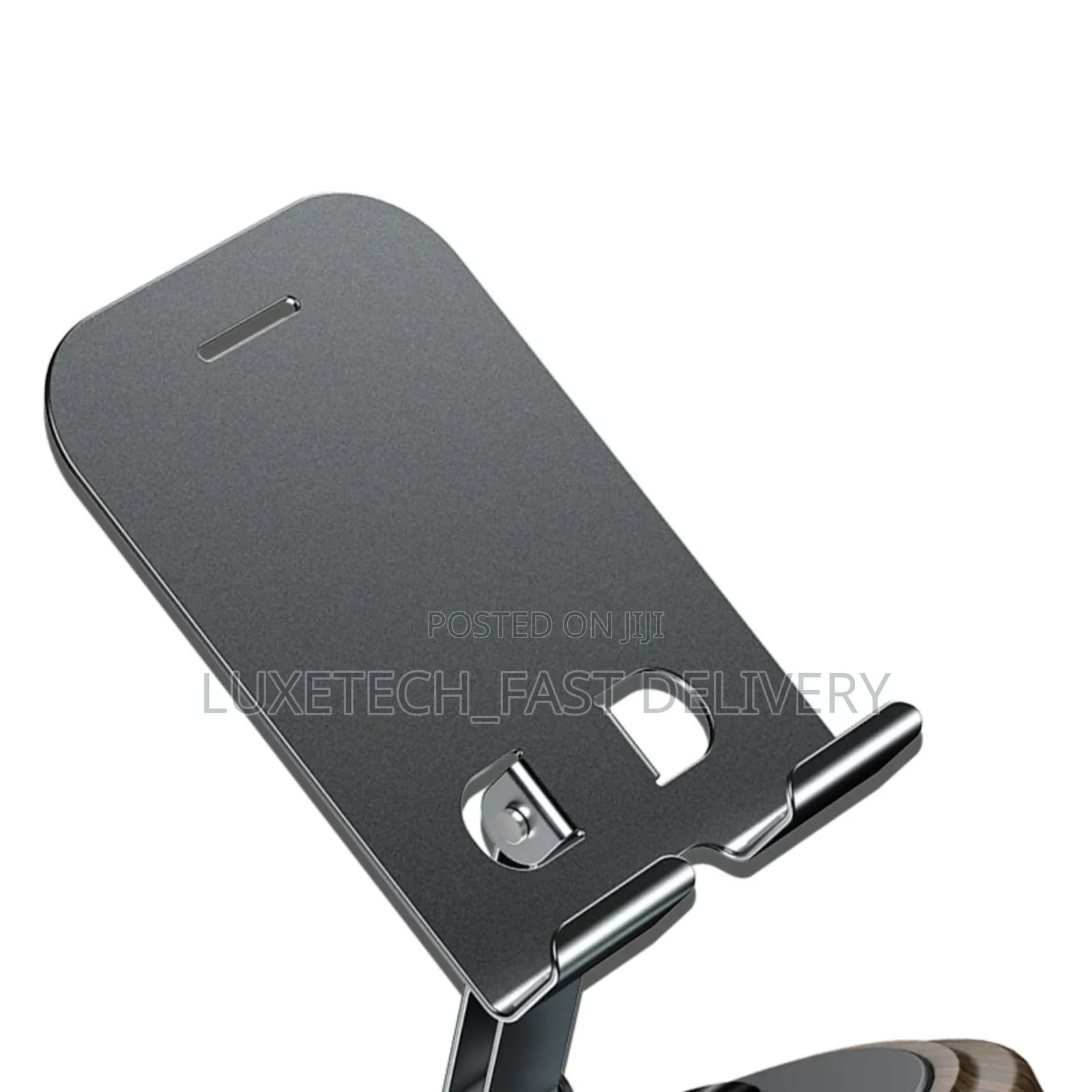 Metal and Wooden Foldable Desktop Smartphone Holder 360° Rotating Base
