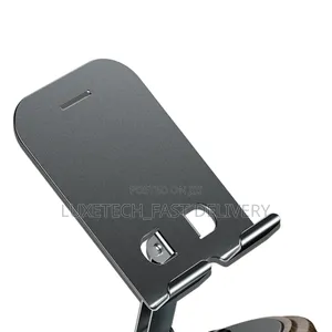 Metal and Wooden Foldable Desktop Smartphone Holder 360° Rotating Base