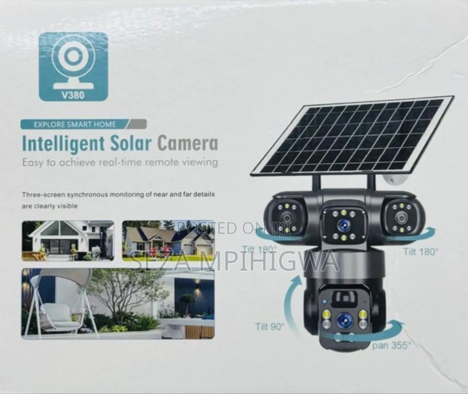 Outdoor CCTV Camera Inaona Pande Zote Lens 3 Rotative Moja Fixed
